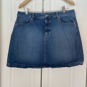 LOFT Dark Blue Denim Mini Skirt